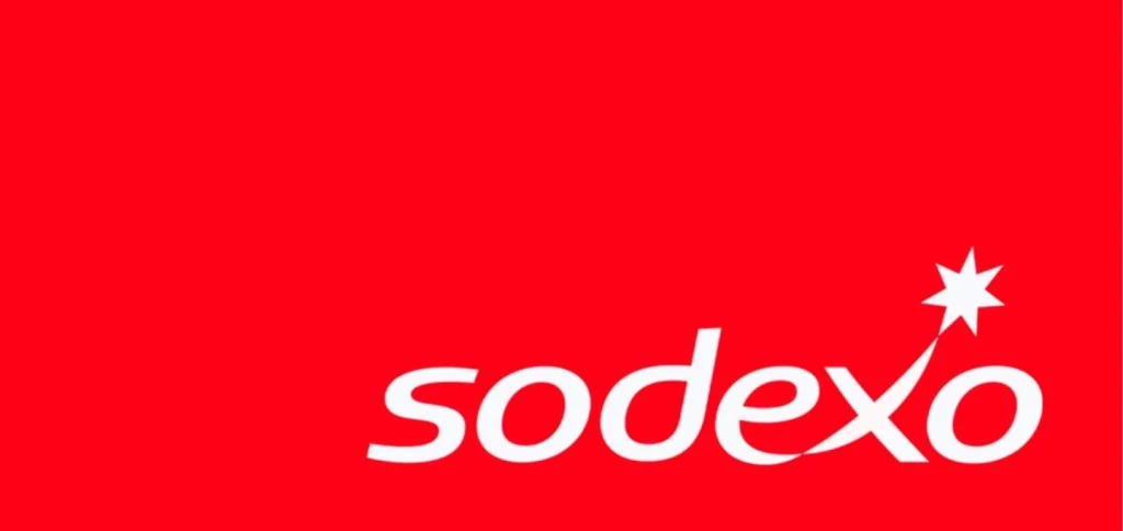 sodexo-4 sodexo logotyp i vitt med röd bakgrund